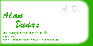 alan dudas business card