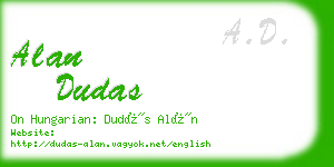 alan dudas business card